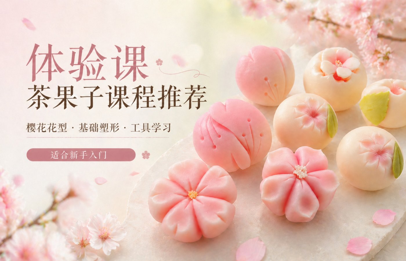 楸晴茶果茶果子体验课，零基础中式茶点手作教学